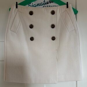 Banana Republic Cream Double-Breasted Mini Skirt